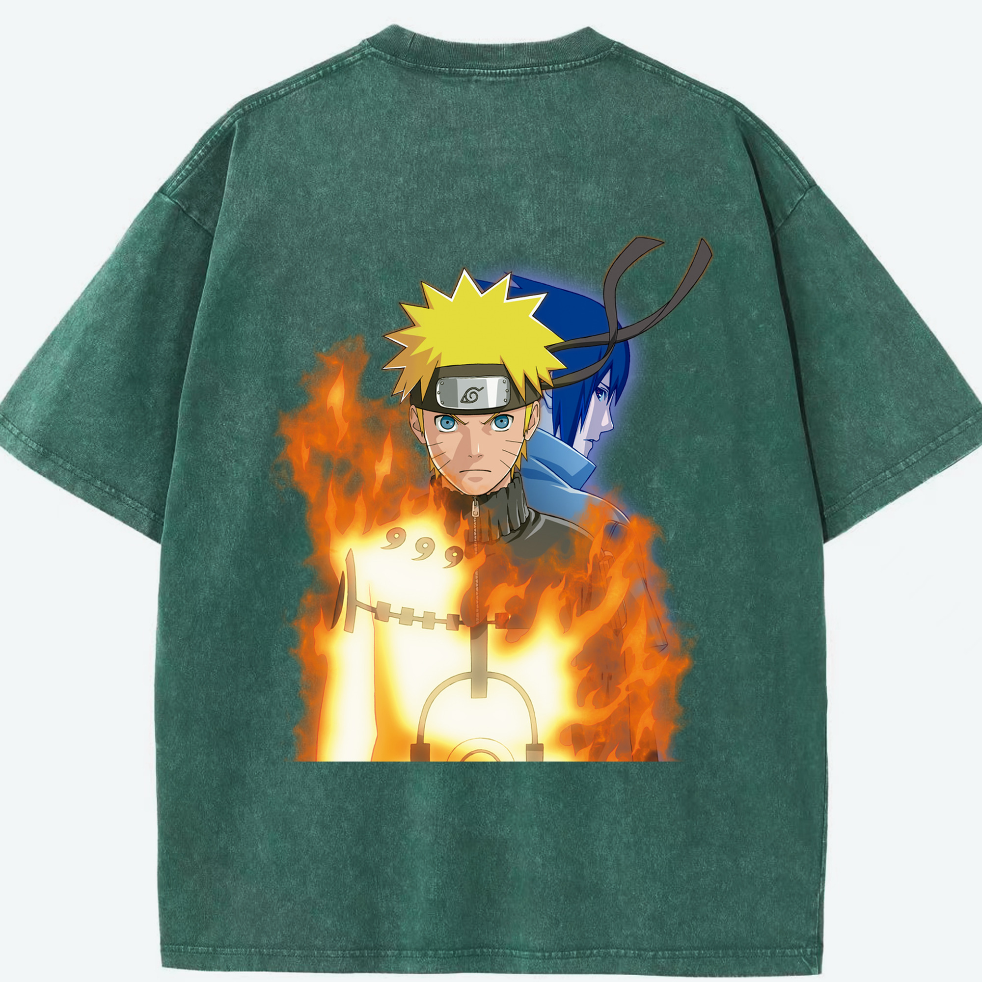 （画像用） NARUTO -ナルト- うずまき ナルト Uzumaki Naruto 綿100% ヴィンテージ風 半袖Tシャツ（背面プリント）